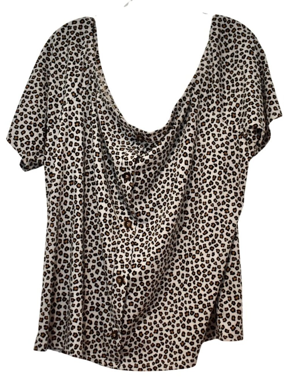 Women's Urban Episode Animal Print Loose Fit Scoop Neck Top Size 2X